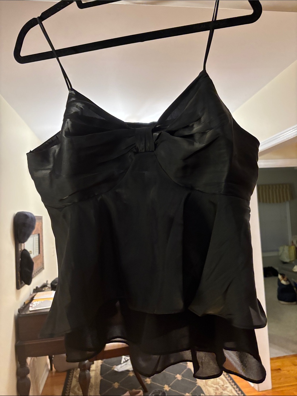 Sugar Lips Black Bow-Front Spaghetti-Strap Camisole - Women